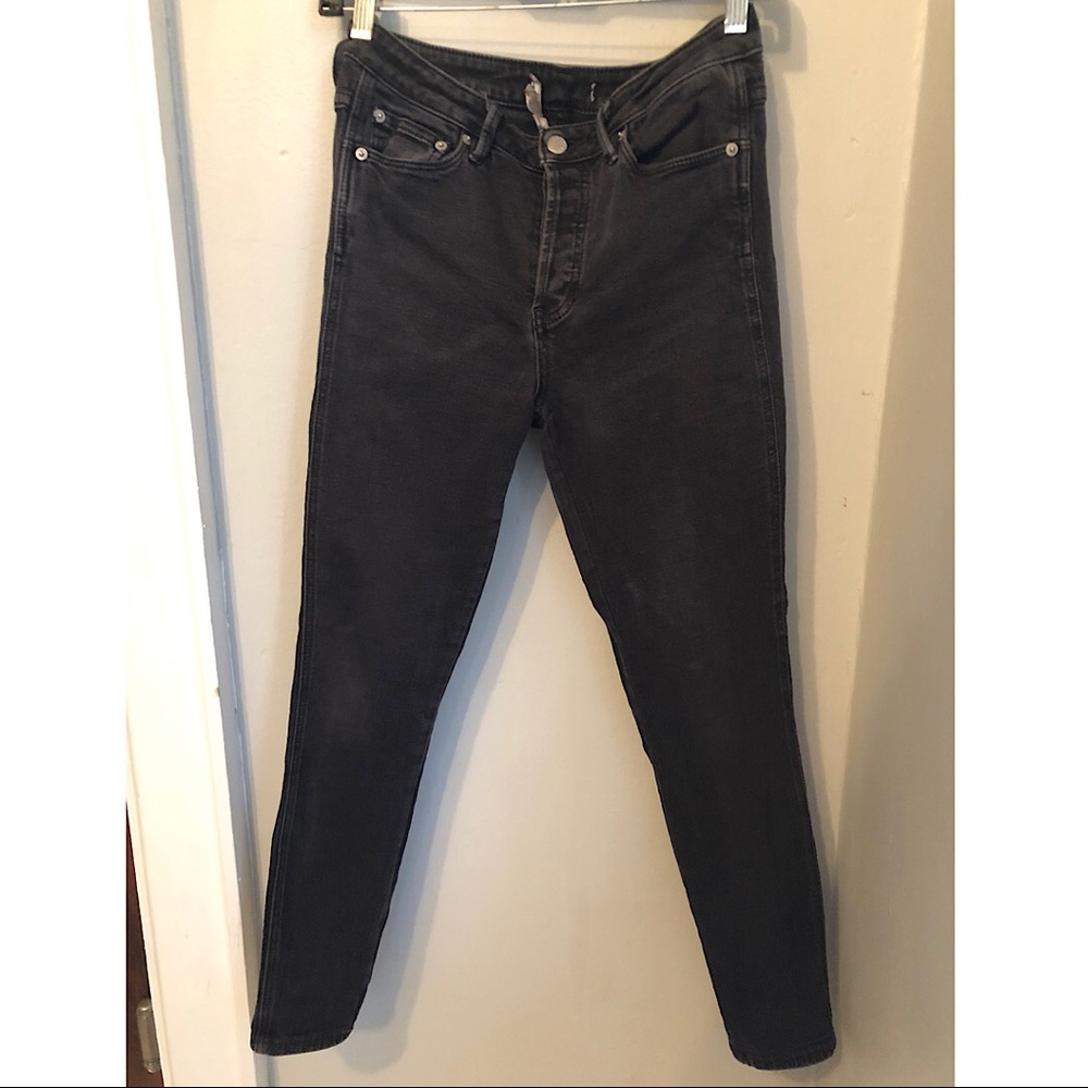 Free People Washed Black Skinny Jeans